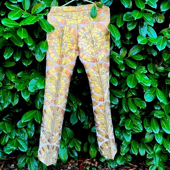 Rochas NWOT Metallic Damasque Pants - Picture 7 of 9